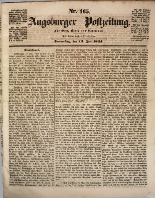 Augsburger Postzeitung Donnerstag 13. Juni 1844