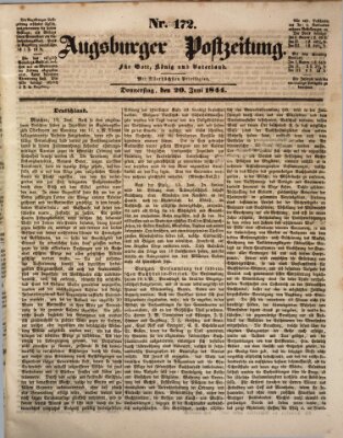 Augsburger Postzeitung Donnerstag 20. Juni 1844