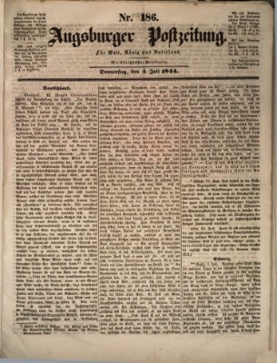 Augsburger Postzeitung Donnerstag 4. Juli 1844