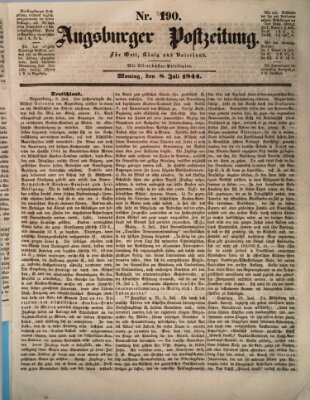 Augsburger Postzeitung Montag 8. Juli 1844