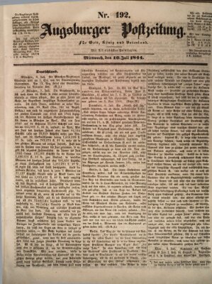 Augsburger Postzeitung Mittwoch 10. Juli 1844