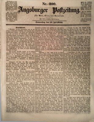 Augsburger Postzeitung Donnerstag 18. Juli 1844