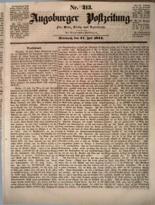 Augsburger Postzeitung Mittwoch 31. Juli 1844