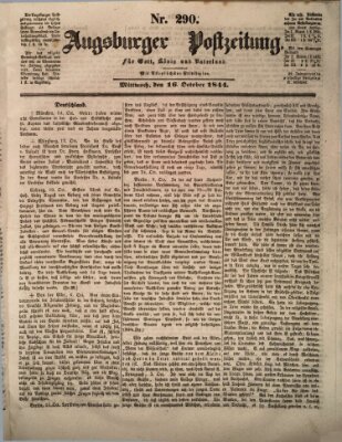 Augsburger Postzeitung Mittwoch 16. Oktober 1844