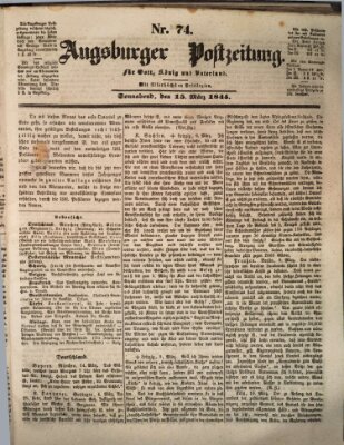 Augsburger Postzeitung Samstag 15. März 1845