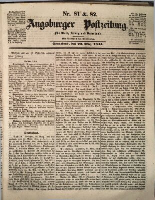 Augsburger Postzeitung Samstag 22. März 1845