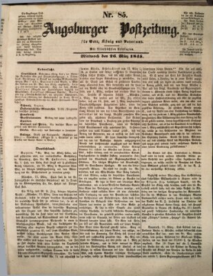 Augsburger Postzeitung Mittwoch 26. März 1845