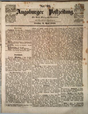 Augsburger Postzeitung Dienstag 8. April 1845