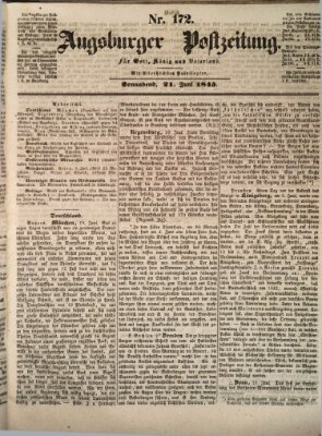 Augsburger Postzeitung Samstag 21. Juni 1845