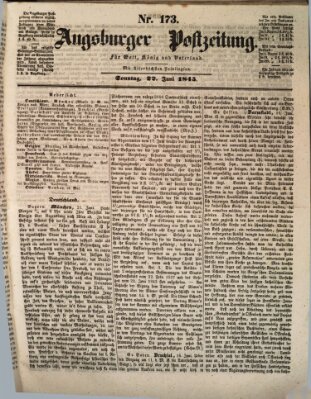 Augsburger Postzeitung Sonntag 22. Juni 1845