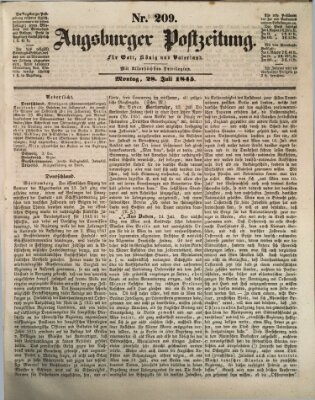 Augsburger Postzeitung Montag 28. Juli 1845