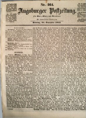 Augsburger Postzeitung Sonntag 21. September 1845