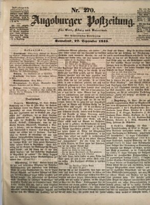 Augsburger Postzeitung Samstag 27. September 1845