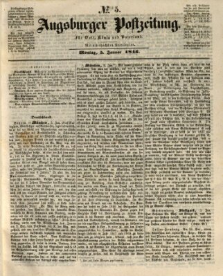 Augsburger Postzeitung Montag 5. Januar 1846