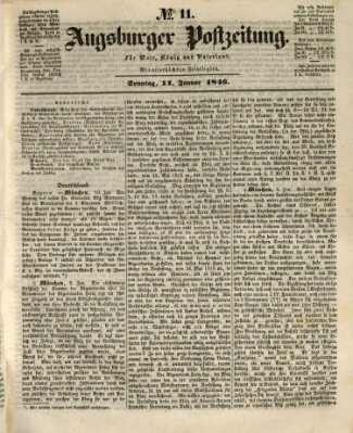Augsburger Postzeitung Sonntag 11. Januar 1846