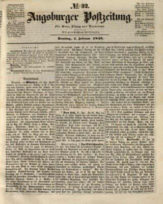 Augsburger Postzeitung Sonntag 1. Februar 1846