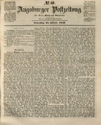 Augsburger Postzeitung Donnerstag 26. Februar 1846