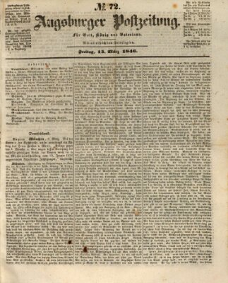 Augsburger Postzeitung Freitag 13. März 1846
