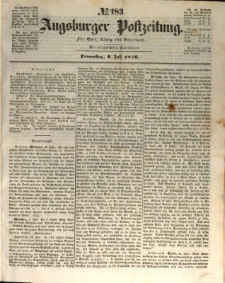 Augsburger Postzeitung Donnerstag 2. Juli 1846