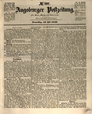 Augsburger Postzeitung Donnerstag 16. Juli 1846