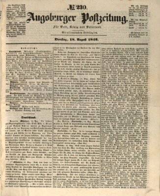Augsburger Postzeitung Dienstag 18. August 1846
