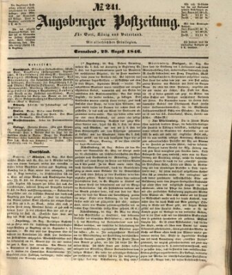 Augsburger Postzeitung Samstag 29. August 1846