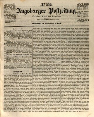 Augsburger Postzeitung Mittwoch 9. September 1846
