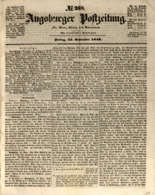 Augsburger Postzeitung Freitag 25. September 1846