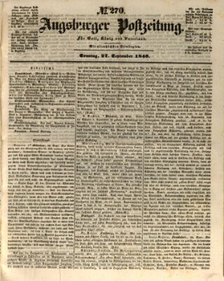 Augsburger Postzeitung Sonntag 27. September 1846
