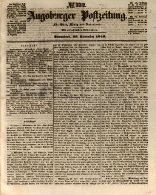 Augsburger Postzeitung Samstag 28. November 1846