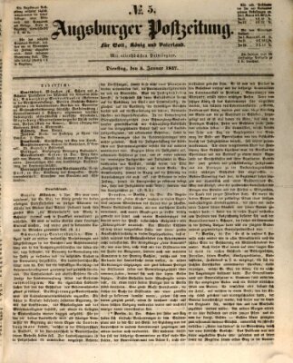 Augsburger Postzeitung Dienstag 5. Januar 1847