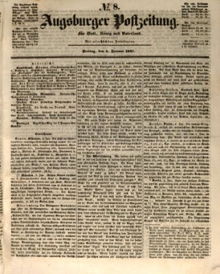 Augsburger Postzeitung Freitag 8. Januar 1847
