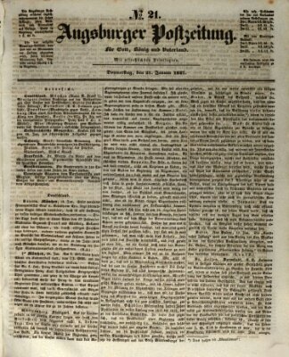 Augsburger Postzeitung Donnerstag 21. Januar 1847