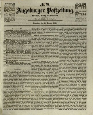 Augsburger Postzeitung Sonntag 31. Januar 1847