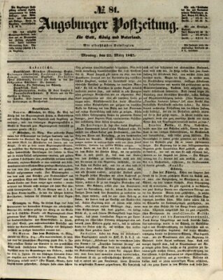 Augsburger Postzeitung Montag 22. März 1847
