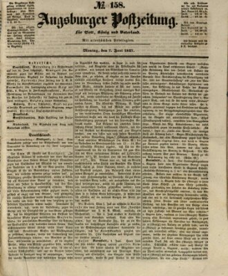 Augsburger Postzeitung Montag 7. Juni 1847