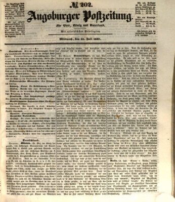 Augsburger Postzeitung Mittwoch 21. Juli 1847