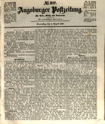 Augsburger Postzeitung Donnerstag 5. August 1847