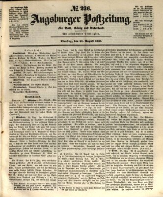 Augsburger Postzeitung Dienstag 24. August 1847