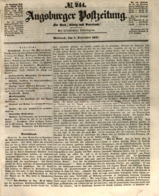 Augsburger Postzeitung Mittwoch 1. September 1847