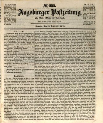 Augsburger Postzeitung Sonntag 12. September 1847