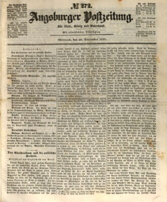 Augsburger Postzeitung Mittwoch 29. September 1847
