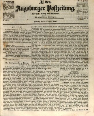 Augsburger Postzeitung Freitag 1. Oktober 1847