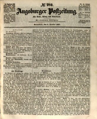 Augsburger Postzeitung Samstag 9. Oktober 1847