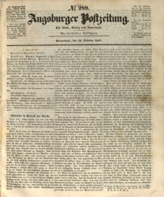 Augsburger Postzeitung Samstag 16. Oktober 1847