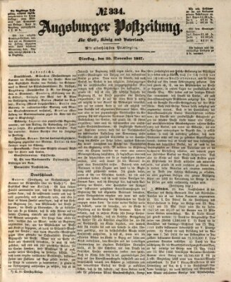 Augsburger Postzeitung Dienstag 30. November 1847