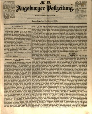 Augsburger Postzeitung Donnerstag 13. Januar 1848