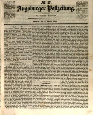 Augsburger Postzeitung Montag 17. Januar 1848