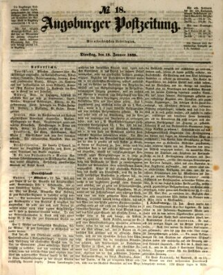 Augsburger Postzeitung Dienstag 18. Januar 1848