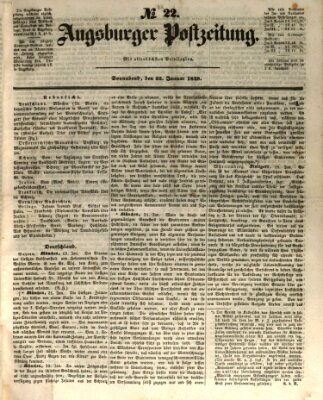 Augsburger Postzeitung Samstag 22. Januar 1848